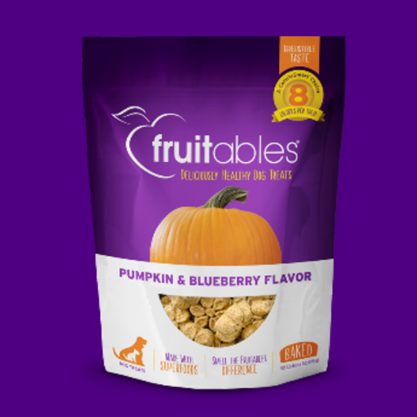 Fruitables Crunchy Pumpkin & Blueberry Dog Treats, 7 oz bag