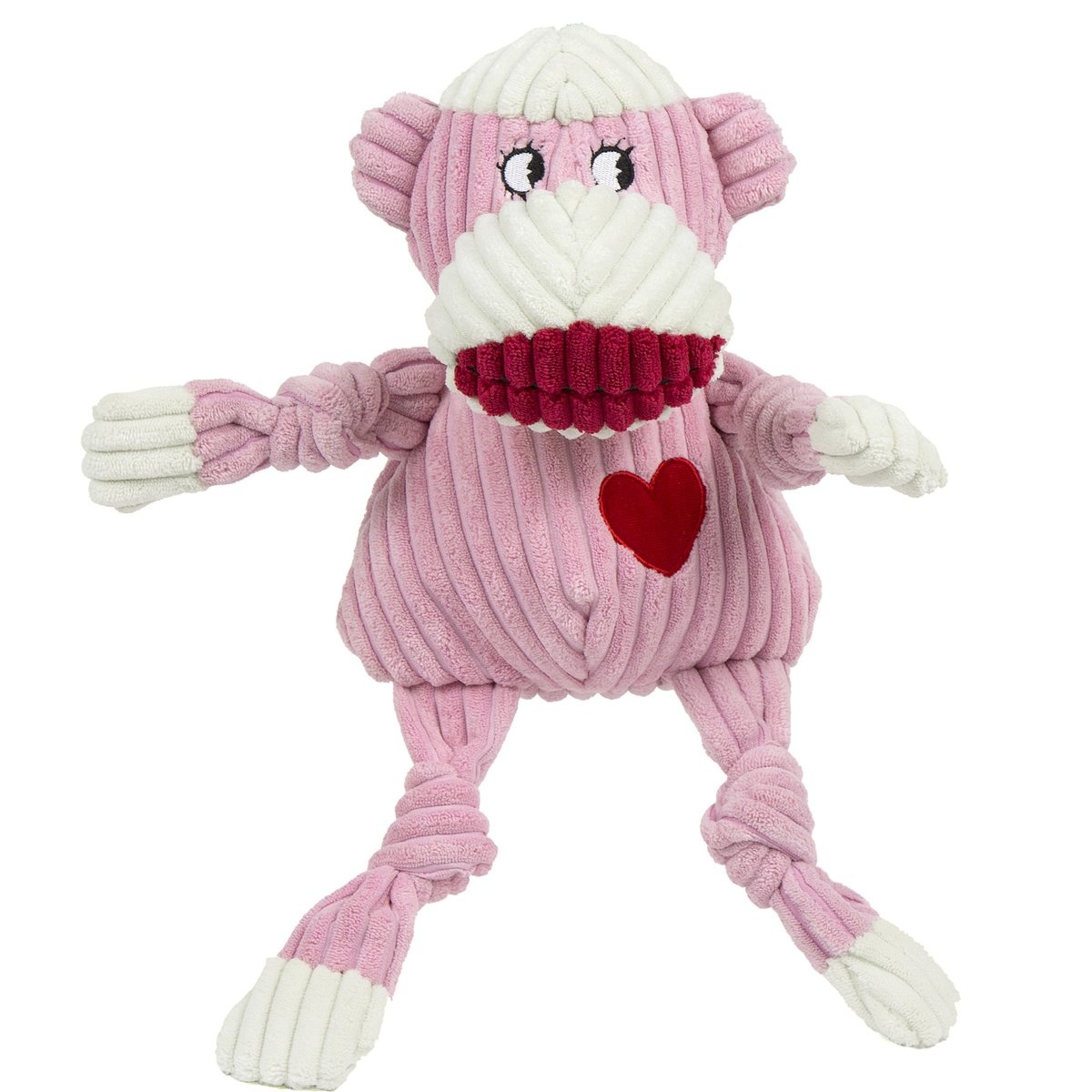 pink sock monkey dog toy