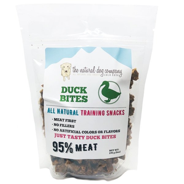 The Natural Dog Company Duck Training Bites Dog Treats, 6 oz bag