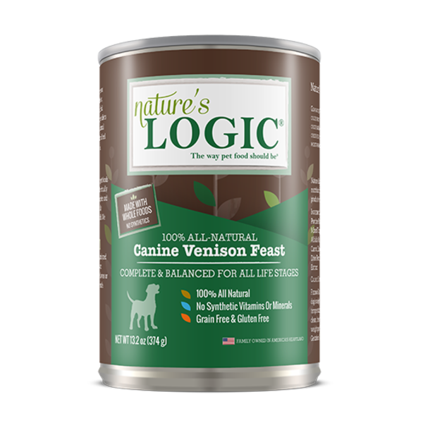 Nature's Logic Venison Canned Dog Food, 13.2 oz can