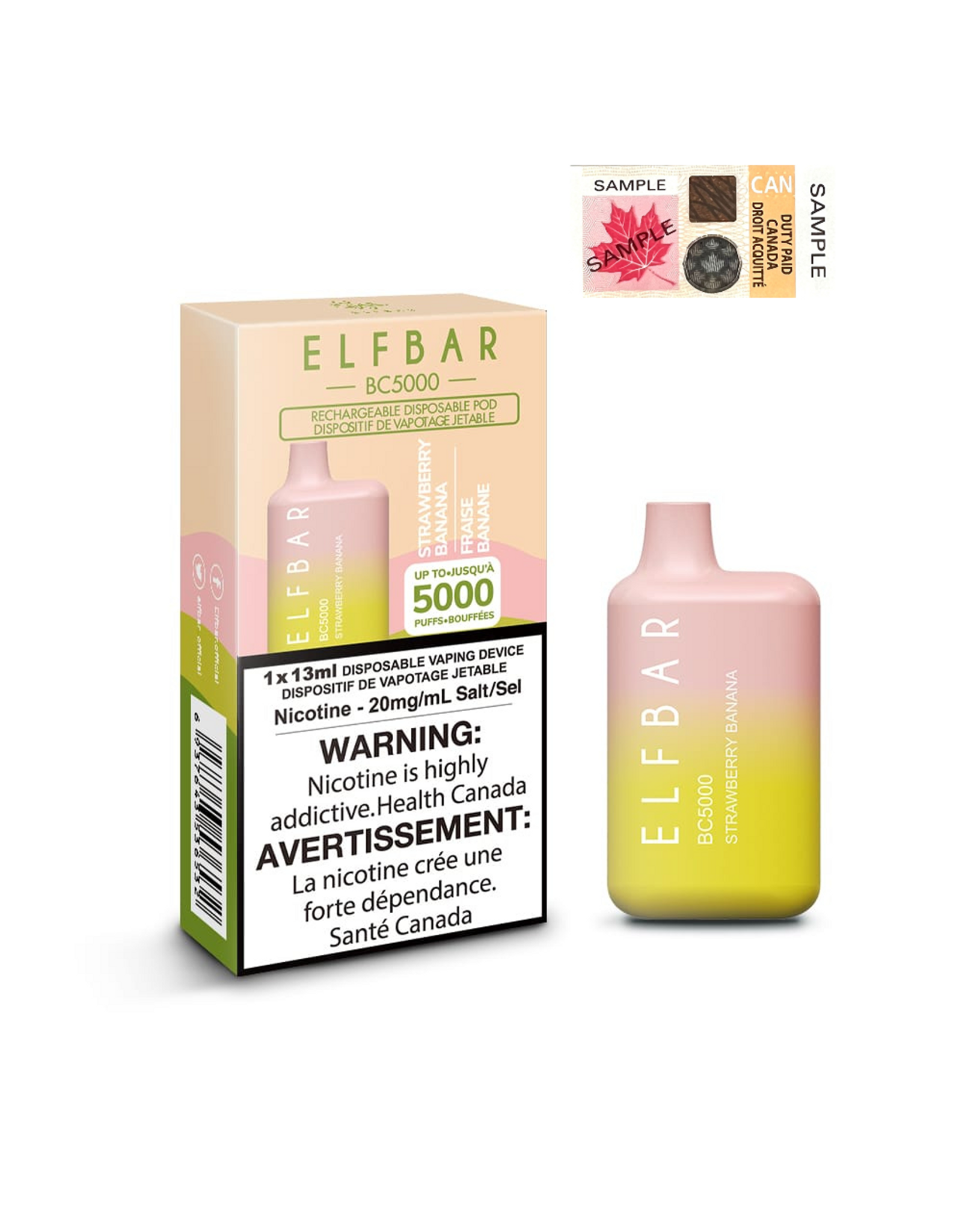 ELF Bar 5000 [FEDERAL] Strawberry Banana Northern SK's Premier Head Shop
