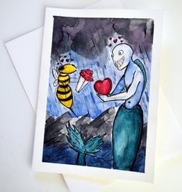 Wasp 4 Siren Watercolor Card by Anastasia Murphy