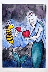 Wasp 4 Siren Watercolor Card by Anastasia Murphy