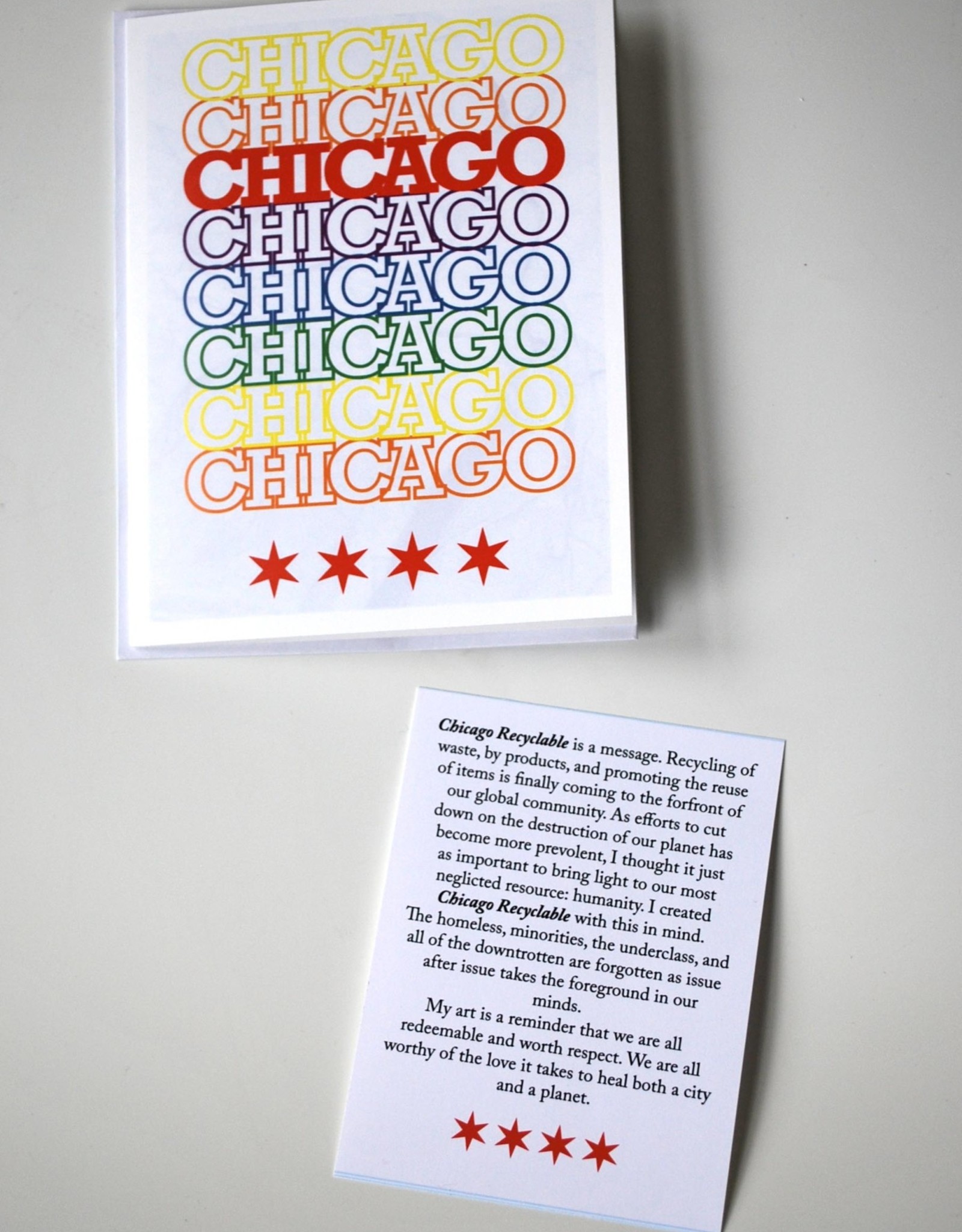 Knight Illustrations Chicago Recyclable: Peace Greeting Card by David Knight