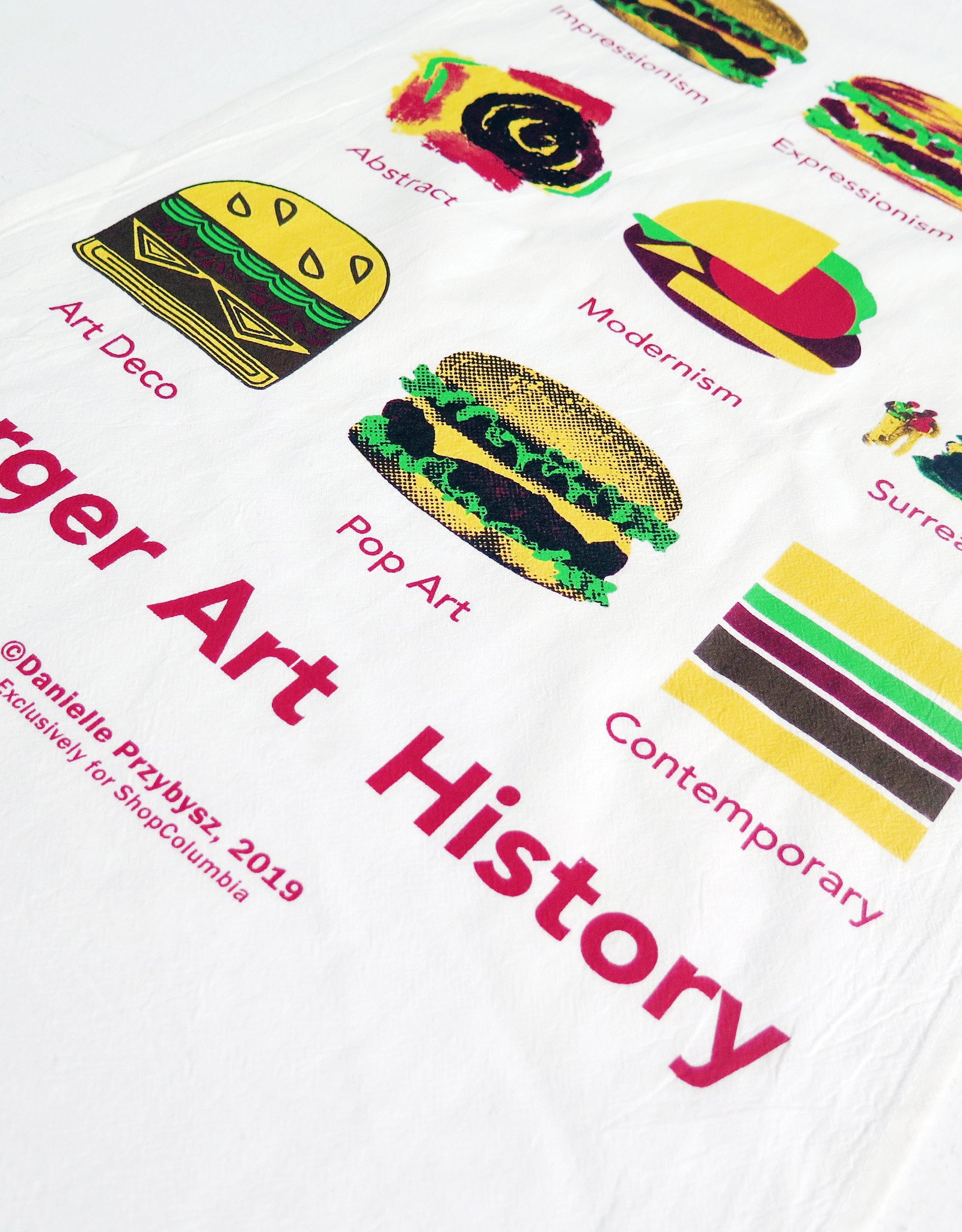 Buy Columbia, By Columbia “Burger Art History” Tea Towel - Buy Columbia, By Columbia