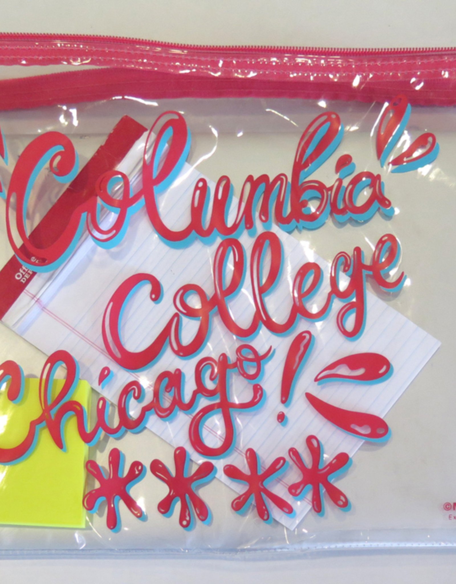Buy Columbia, By Columbia Columbia College Chicago Clear Zipper Pouch - watermelon red