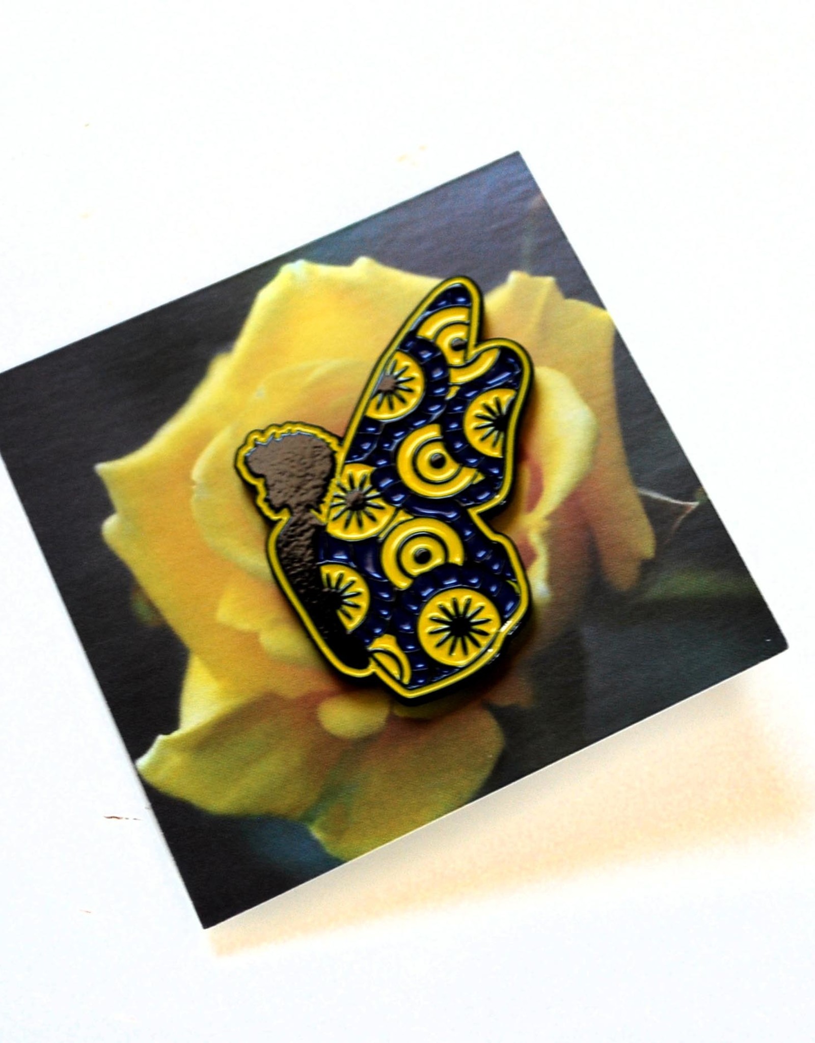 ReformedSchool Blue and Gold Butterfly Enamel Pin by ReformedSchool