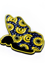 ReformedSchool Blue and Gold Butterfly Enamel Pin by ReformedSchool