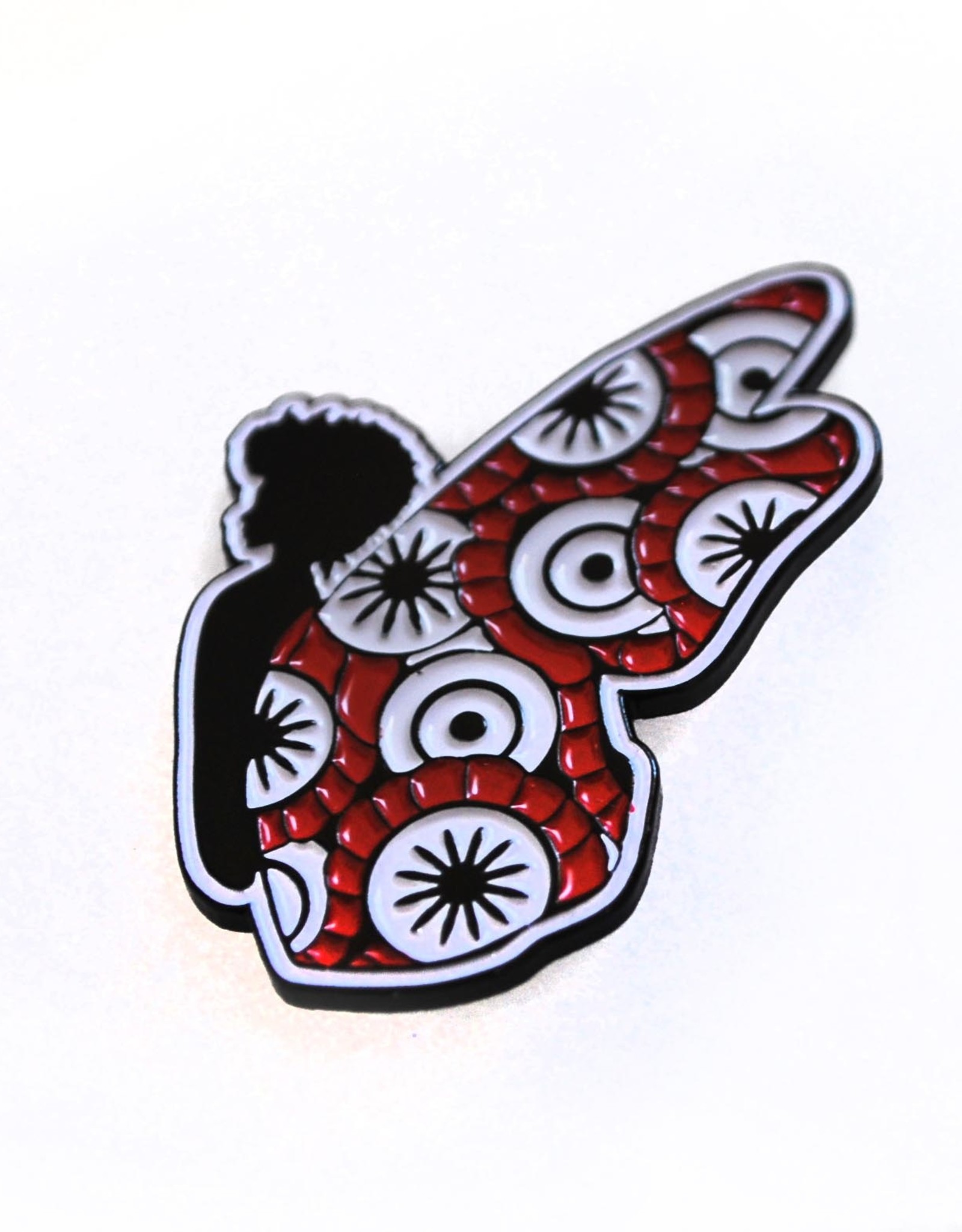 ReformedSchool Red and White Butterfly Pin by ReformedSchool