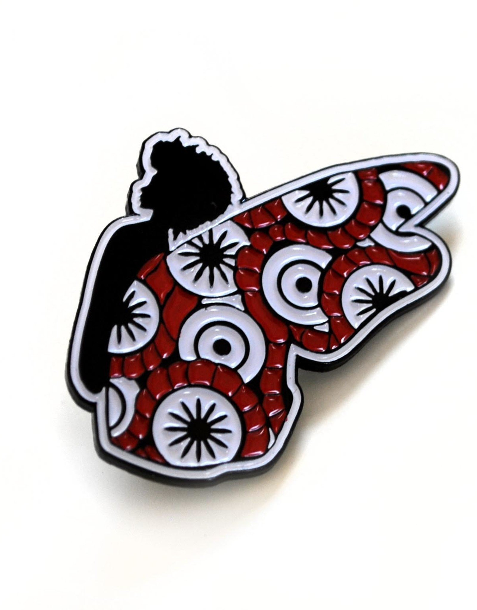 ReformedSchool Red and White Butterfly Pin by ReformedSchool