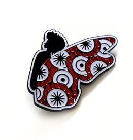 ReformedSchool Red and White Butterfly Pin by ReformedSchool