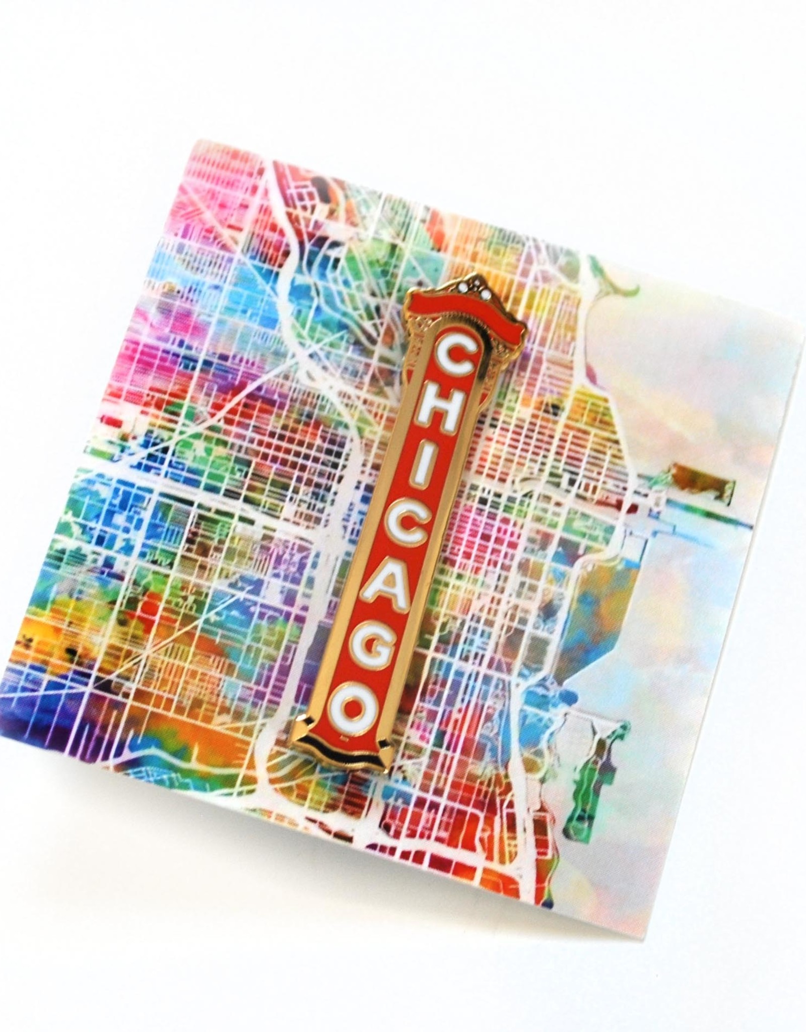 ReformedSchool Chicago Sign Enamel Pin by ReformedSchool