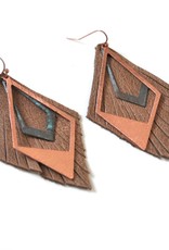 Geometric Upcycled Leather Earrings by Eva Airam Studio