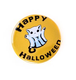 Ghost Cat Button by Colleen Hogan