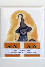 Melissa Rohr Gindling Halloween Kitty Stationery Set by Melissa Rohr Gindling