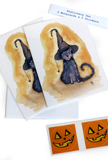 The Island Octopus Halloween Kitty Stationery Set by Melissa Rohr Gindling