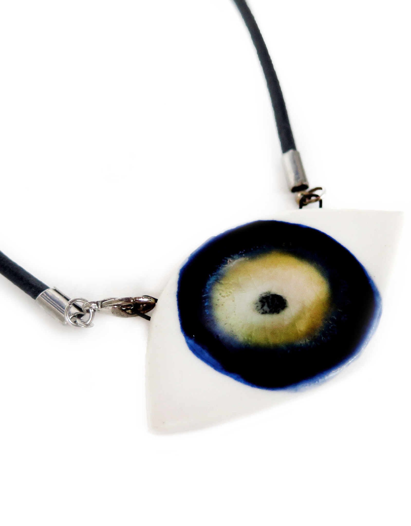 Blue/Hazel Porcelain Evil Eye Necklace, Larissa Rolley