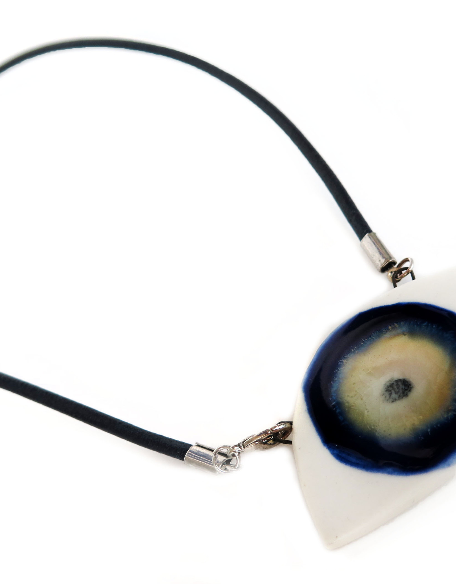 Blue/Hazel Porcelain Evil Eye Necklace, Larissa Rolley