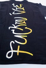 AMCV "Fuckin" acrylic paint on black tshirt by AMCV