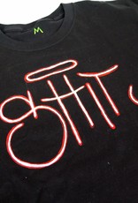 AMCV "Shit" acrylic paint on black tshirt by AMCV