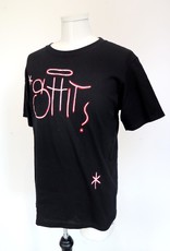 AMCV "Shit" acrylic paint on black tshirt by AMCV