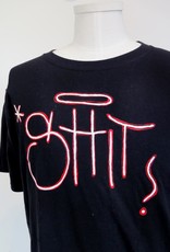 AMCV "Shit" acrylic paint on black tshirt by AMCV