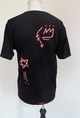 AMCV "Shit" acrylic paint on black tshirt by AMCV