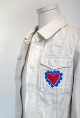 AMCV "VIVIR" textile paint on denim jacket by AMCV