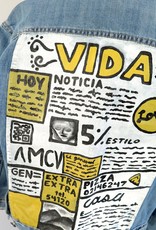 AMCV “VIDA” textile paint on denim jacket by AMCV