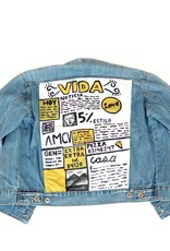 AMCV “VIDA” textile paint on denim jacket by AMCV