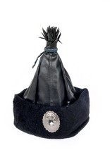 Black Hungarian Leather Hat, Beatrix Budy