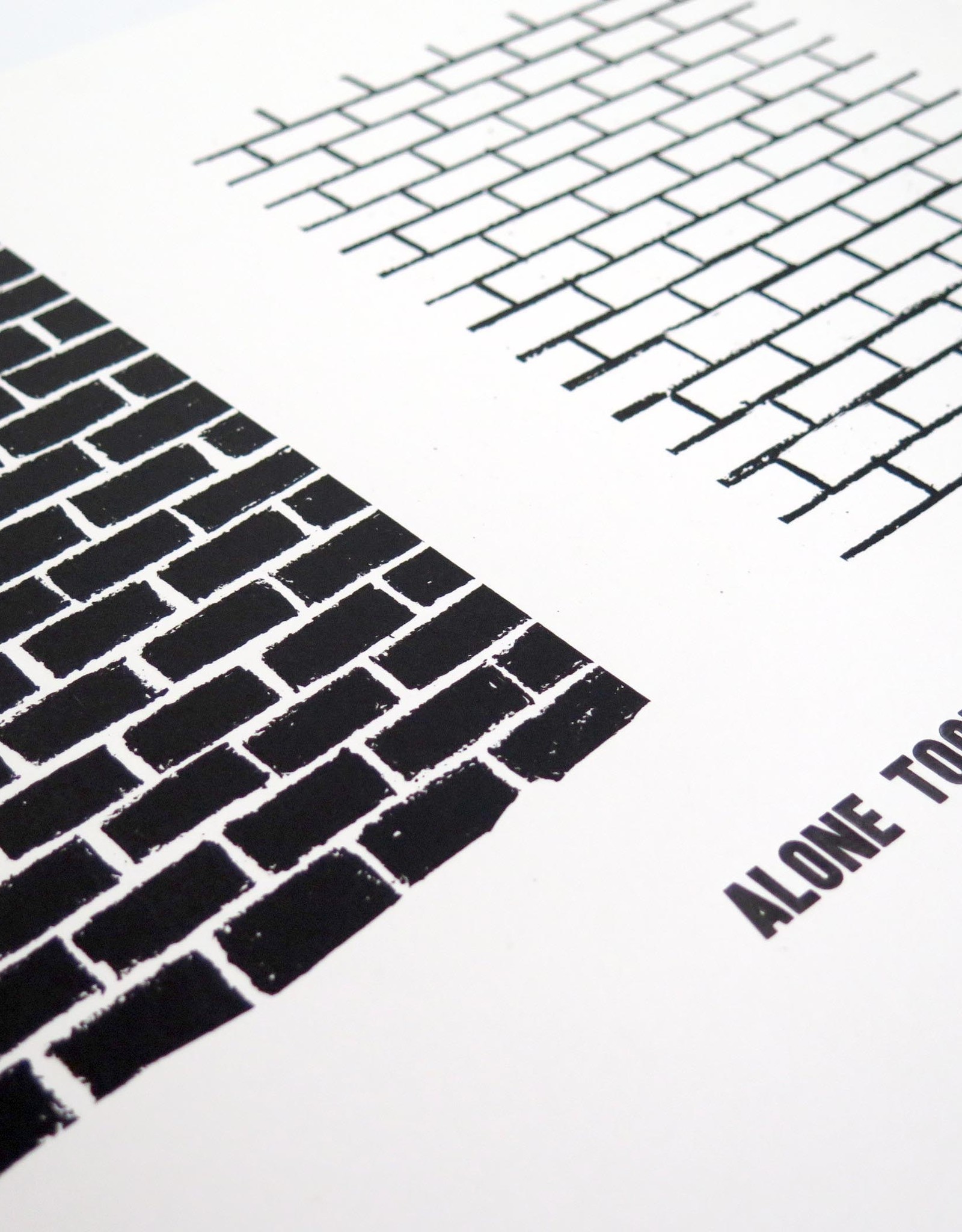 Julia Arredondo Alone Together screenprint and letterpress on bristol by Julia Arredondo