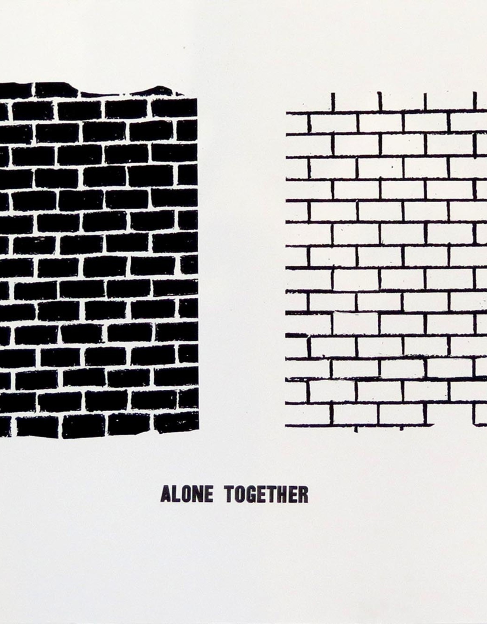 Julia Arredondo Alone Together screenprint and letterpress on bristol by Julia Arredondo