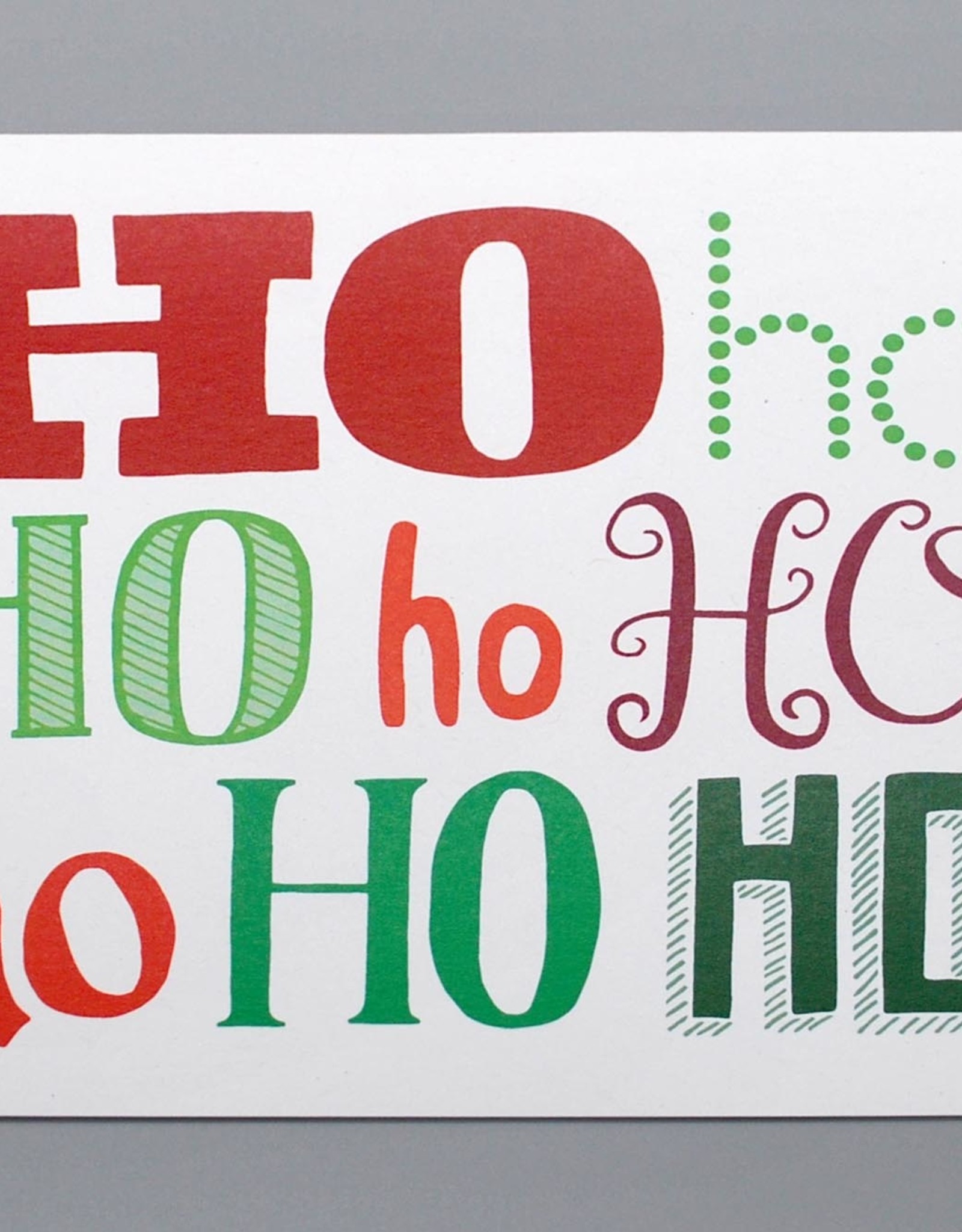 Paper Heart Dispatch Ho Ho Ho Mixed typography card by Jennifer Hines