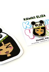 Jasmine Cabral Kawaii Eliza Enamel Pin with Sticker by Jasmine Cabral