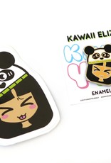 Jasmine Cabral Kawaii Eliza Enamel Pin with Sticker by Jasmine Cabral