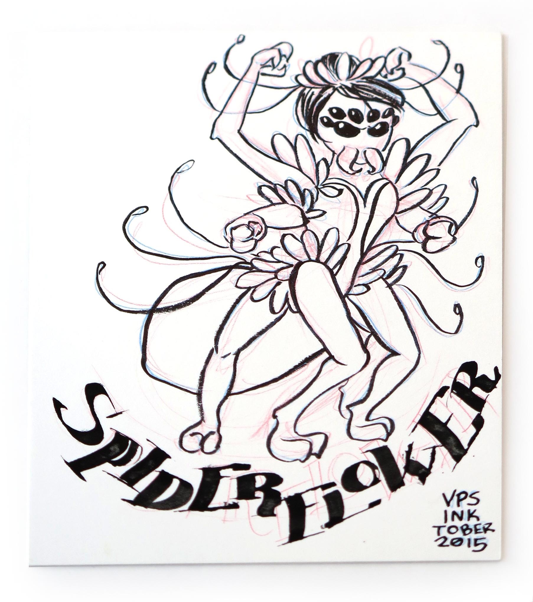 【GRAVER】23FW★ MAYBE TONIGHT Comics Flower Drawing Sweat Spider flower