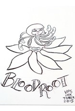 "Bloodroot" Inktober original drawing. Vixtopher