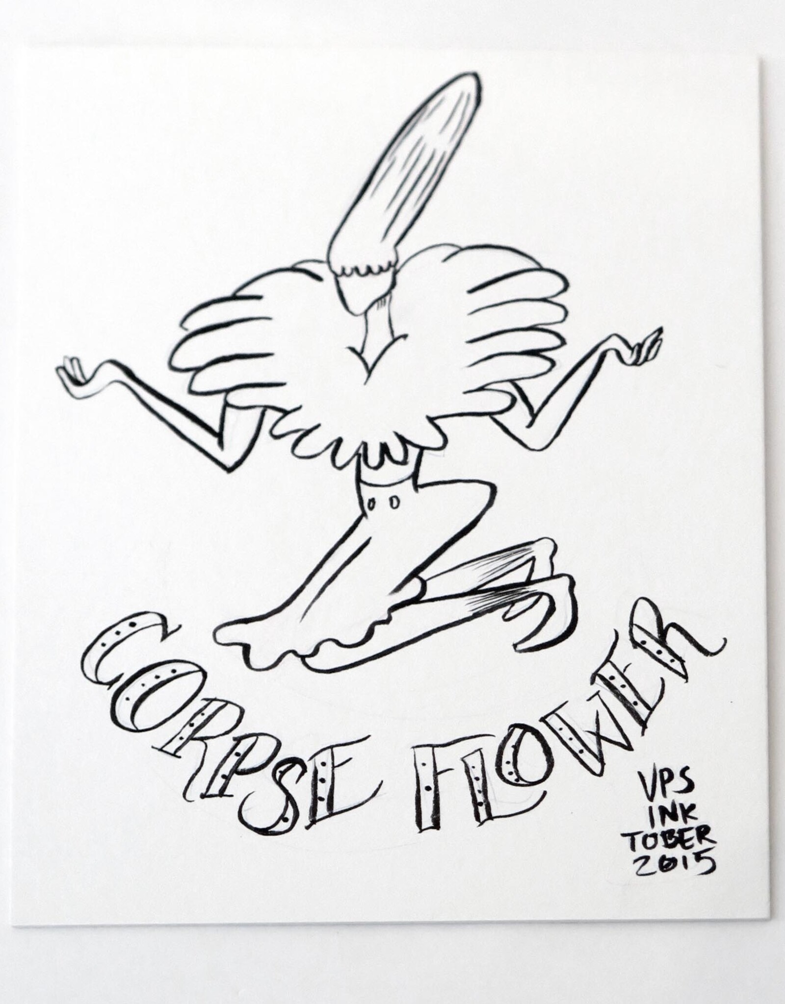 "Corpse Flower" Inktober original drawing. Vixtopher