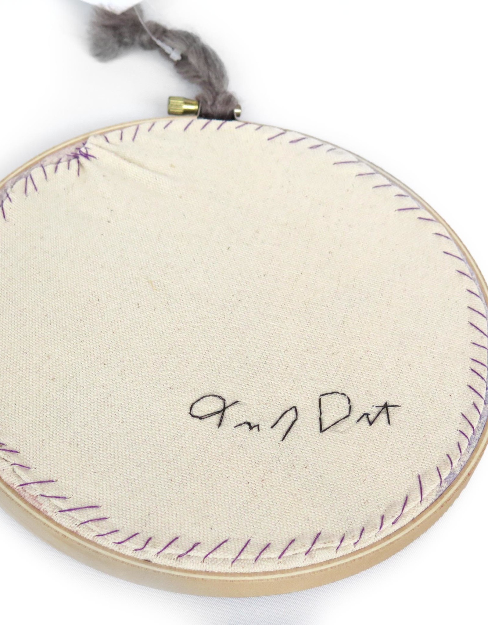 Handcrafted by Tracey Jean 7” Hoop Art (lavender gray) by Tracey Jean