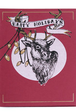 Tangled Deer Holiday Card (screenprint), Lily Cozzens