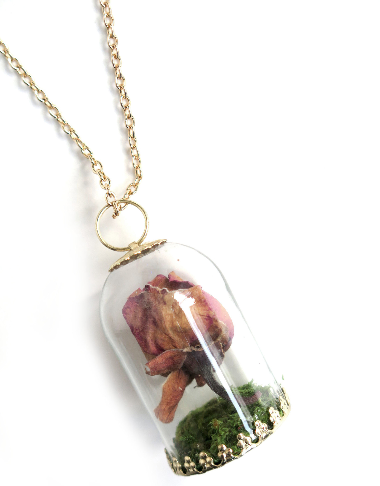 Peppermint Emporium Dried Rose Necklace by Peppermint Emporium