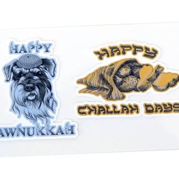 All4Pun Hanukkah Sticker 2-Pack by Scott Dickens, All4Pun