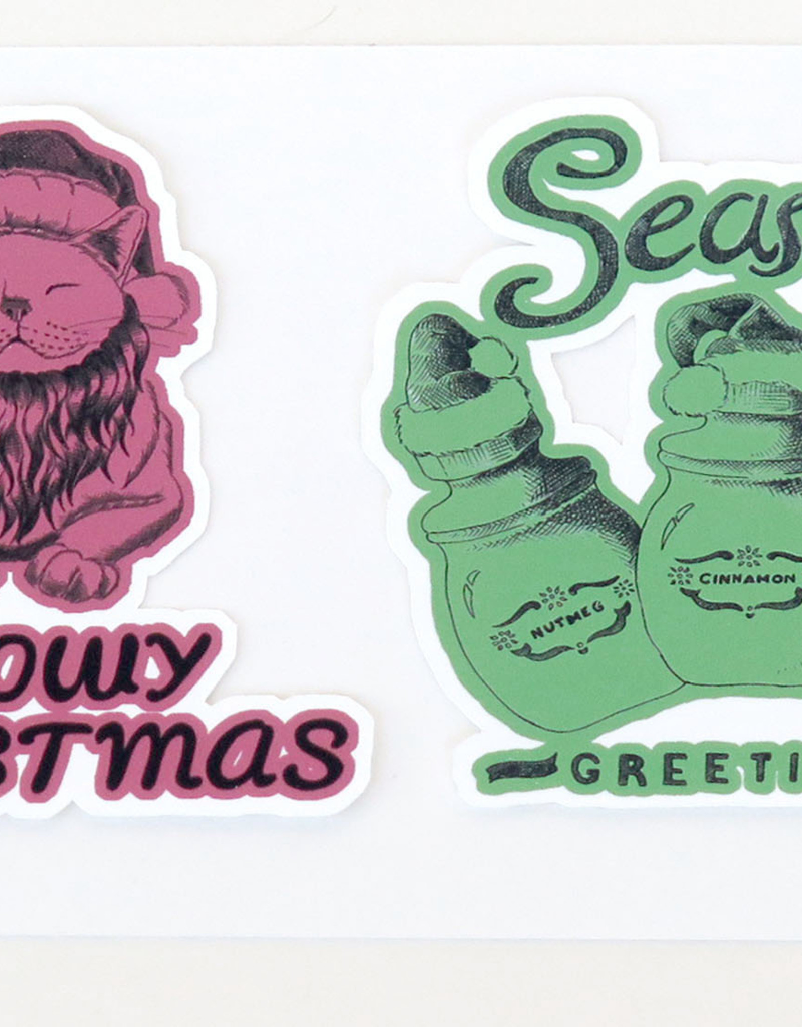 All4Pun Christmas Sticker 2-Pack by Scott Dickens, All4Pun