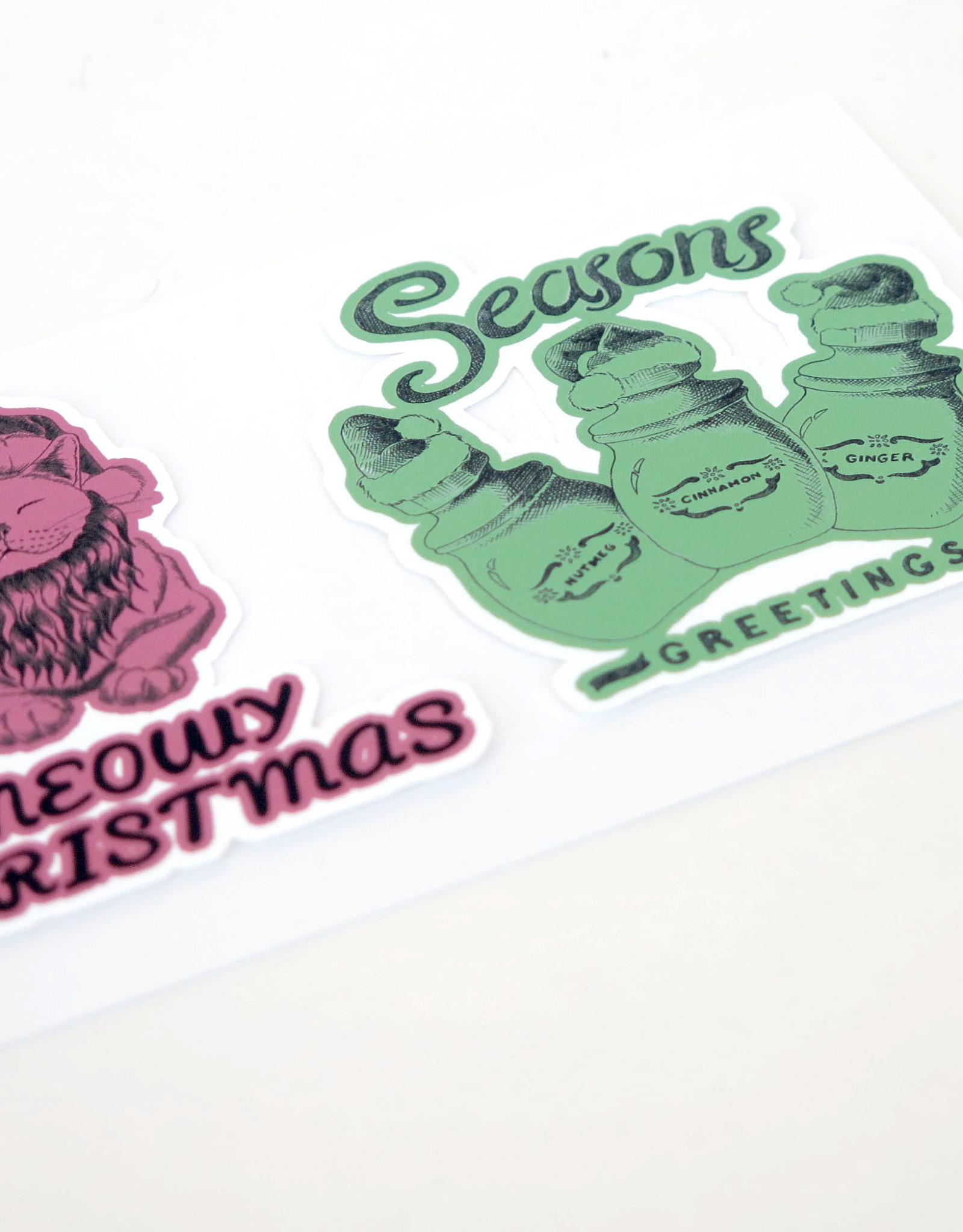 All4Pun Christmas Sticker 2-Pack by Scott Dickens, All4Pun