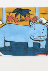Eve Senderhauf "Hippo" Small Art Card by Eve Senderhauf