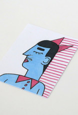 "Man with moustache" Small Art Card by evesoup studio