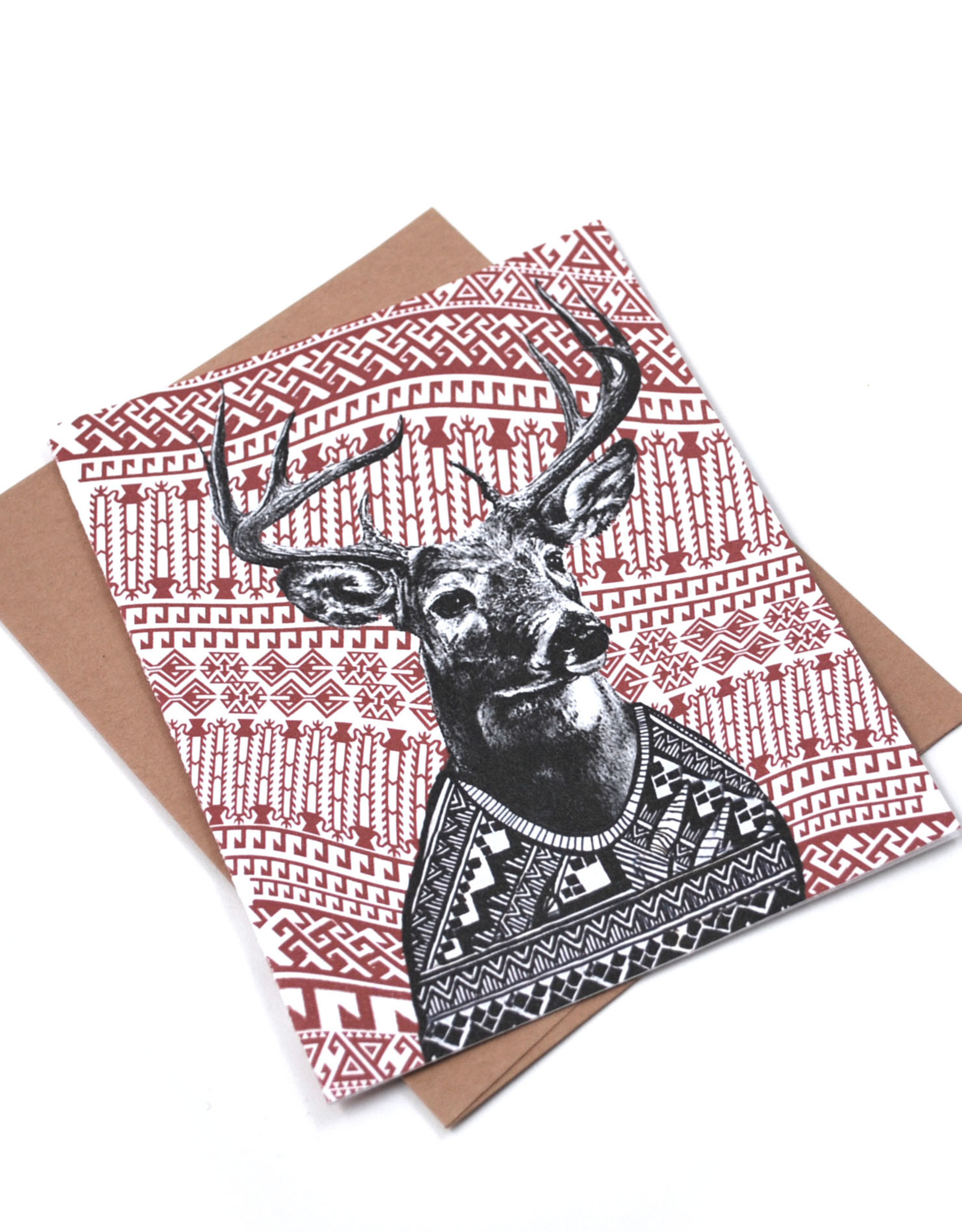 Hale Ekinci Deer Holiday Greeting Card by Hale Ekinci