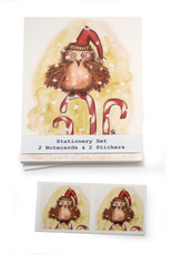 The Island Octopus Holiday Owl Stationery Set by Melissa Rohr Gindling