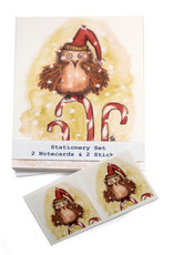 Melissa Rohr Gindling Holiday Owl Stationery Set by Melissa Rohr Gindling